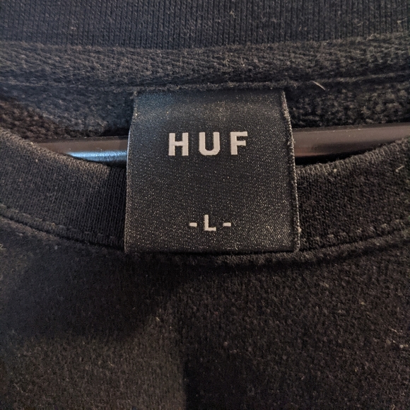 EUC HUF NYC Box Logo Crewneck Sweater Sweatshirt - Picture 6 of 7